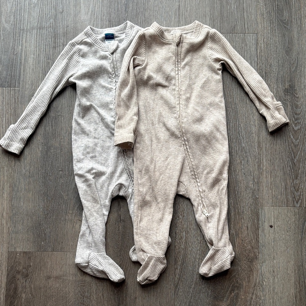 Old Navy Kids Footies - Gray and Tan